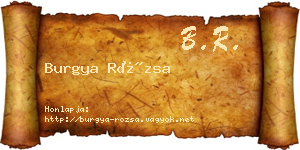 Burgya Rózsa névjegykártya