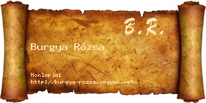 Burgya Rózsa névjegykártya