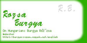 rozsa burgya business card